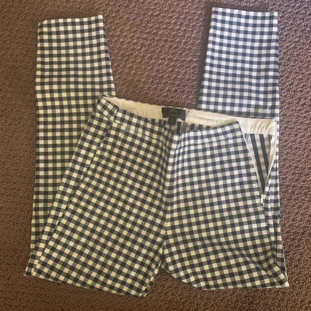 Navy check pants
